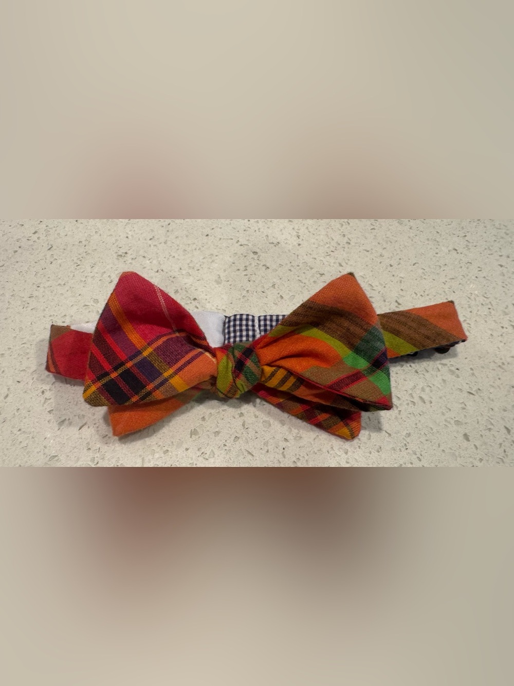 Little Boys’ Handmade Madras Plaid Bow Tie